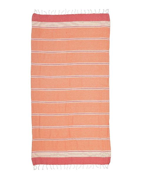 Εικόνα της Inart Ble Πετσέτα Θαλάσσης Παρεό με Κρόσσια σε Πορτοκαλί χρώμα 170x90cm 5-46-807-0087