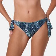 Εικόνα της Apple Πράσινο εμπριμέ μαγιό slip, με δεσίματα.