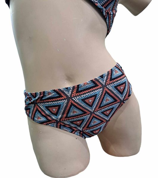 Εικόνα της Apple Μαγίο Slip Tai Καφέ Με Γεωμετρικά Σχέδια.