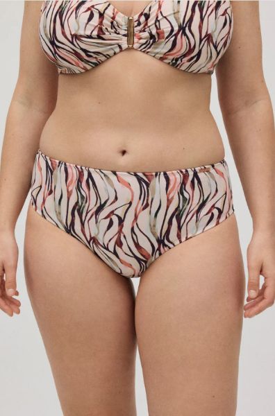 Εικόνα της Ysabel Mora Εκρού Εμπριμέ Midi Μαγίο Slip.