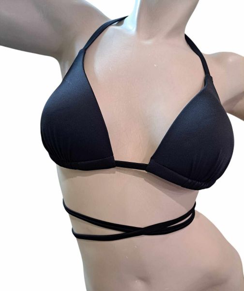 Εικόνα της Apple Μαύρο Μαγίο Top Τριγωνάκι Με Μακριά Λουριά.