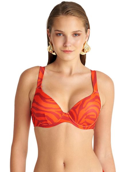 Εικόνα της Blu4u Bikini Σουτιέν Cup C με Ενίσχυση Animal Print Red 25366384c-07