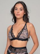 Εικόνα της Ασπρόμαυρο Milena bralette ζεμπρέ με δαντέλα.