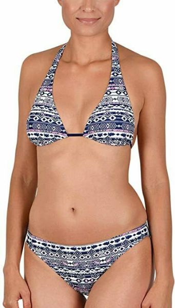 Εικόνα της Naturana Set bikini γυναικείο μαγιό άσπρο/μπλε/φούξια.