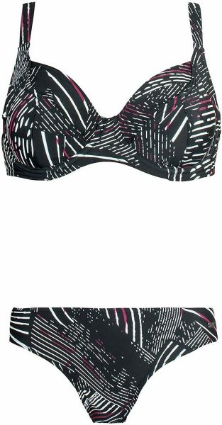 Εικόνα της Naturana μαγιό σετ ασπρόμαυρο με μπανέλα, χωρίς επένδυση.