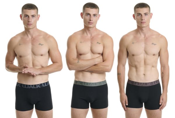 Εικόνα της Walk Ανδρικά Μποξεράκια Μαύρο 3Pack W1753-4-020202
