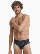 Εικόνα της Walk Μαύρο Σλιπ από bamboo με σχέδιο.