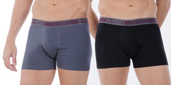 Εικόνα της 2Pack Mei Ανδρικά Boxer Βαμβακερά Μαύρο/Μολυβί