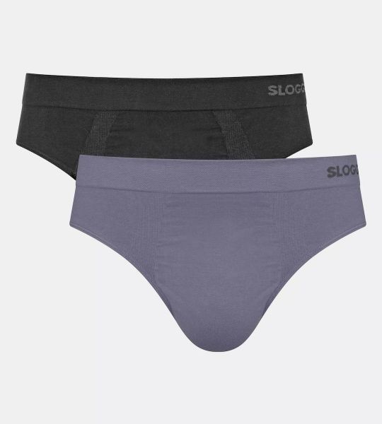 Εικόνα της 2 Pack Sloggi Slip Men Go Smooth Brief Μαύρο/Γκρι.