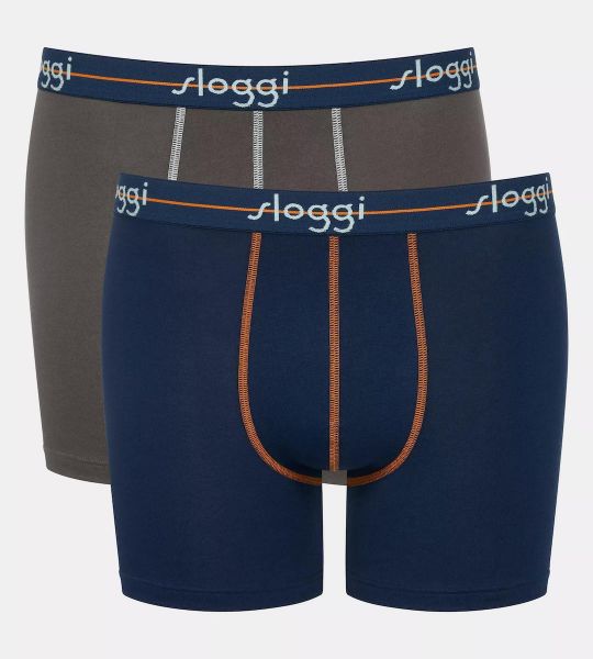 Εικόνα της 2Pack Sloggi Boxer Short Χακί/Μπλε.