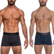 Εικόνα της Inizio 44100 Ανδρικά Μποξεράκια Anthracite/Navy Blue 2Pack