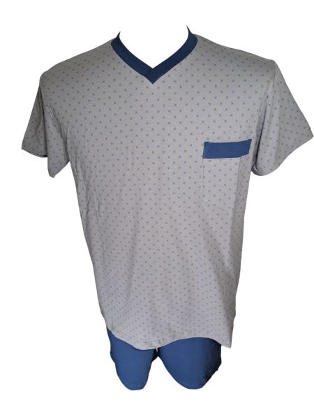 Εικόνα της Galaxy Βαμβακερή γκρι/ραφ ανδρική πιτζάμα.