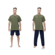 Εικόνα της Ανδρική Καλοκαιρινή Πυτζάμα Δύο Παντελόνια Galaxy Χακί 714-25