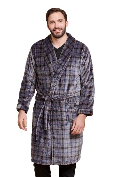 Εικόνα της Jeannette Lingerie Χειμερινή Ανδρική Ρόμπα Fleece Γκρι 5326