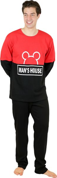 Εικόνα της Galaxy Man's House 792-21 Χειμερινή Ανδρική Πιτζάμα Κόκκινη