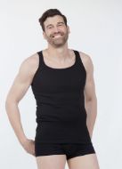 Εικόνα της Mei Αμάνικη Μαύρη Βαμβακερή Ανδρική Φανέλα.