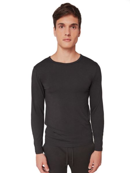 Εικόνα της Gisela Eko Thermal Μαύρη ανδρική ισοθερμική φανέλα με μακρύ μανίκι.
