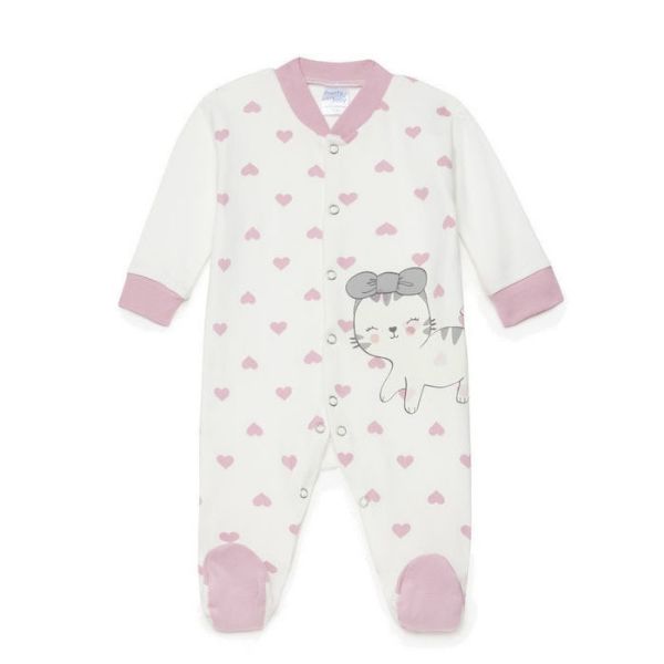 Εικόνα της Pretty Baby Βρεφικό Φορμάκι Μακρυμάνικο Κρεμ-ροζ 35868