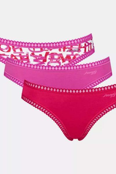 Εικόνα της Sloggi Βαμβακερά Γυναικεία Slip Mini 3Pack με Δαντέλα Πολύχρωμα 10219682-M020