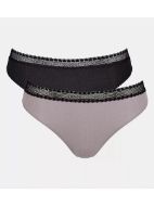 Εικόνα της Sloggi 2 Pack Tai Go Ribbed Μαύρο/Γκρι.