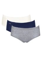 Εικόνα της 3 Pack Sloggi Basic Midi Κρεμ/Γκρι/Μπλε.