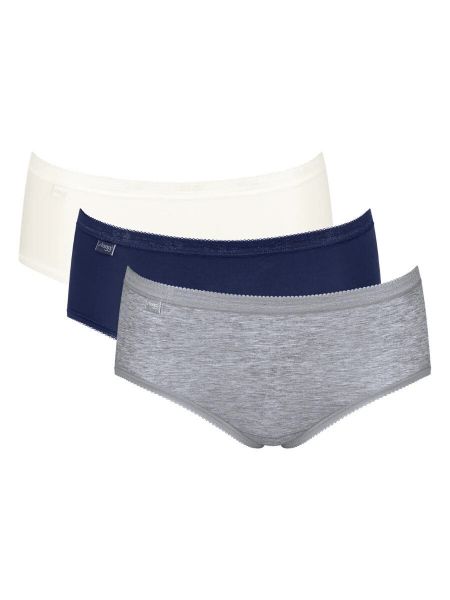 Εικόνα της 3 Pack Sloggi Basic Midi Κρεμ/Γκρι/Μπλε.