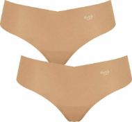 Εικόνα της Microfibre Sloggi Zero Hipster Γυναικεία String 2Pack χωρίς Ραφές Μπεζ 10184928-00SH