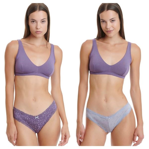 Εικόνα της Walk Γυναικεία Slip 2Pack Μωβ W2014-62