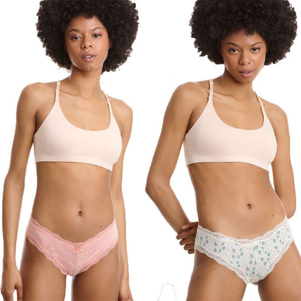 Εικόνα της Walk Γυναικεία Brazil 2Pack με Δαντέλα Pink/Mint W2014-58