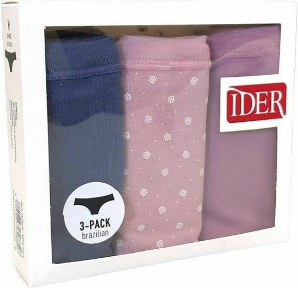 Εικόνα της 3 Τεμάχια Brazilian Ider Ραφ/Βιολετί/Ροζ Εμπριμέ.