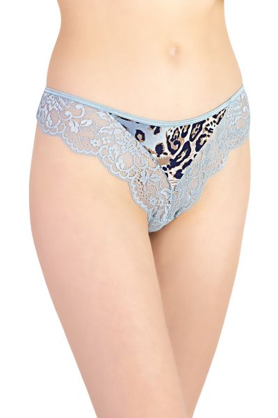 Εικόνα της Elite Form Brazil Aqua/Λεοπάρ Με Δαντέλα.