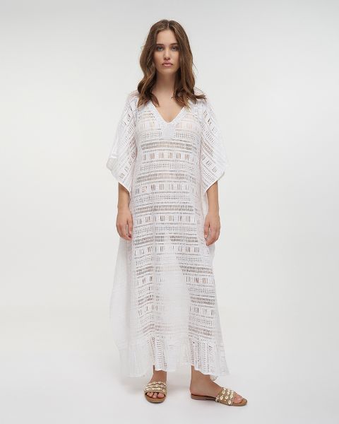 Εικόνα της BLE ΚΑΦΤΑΝΙ ΜΑΚΡΥ ΔΙΑΤΡΗΤΟ ΛΕΥΚΟ ONE SIZE (100% COTTON) 5-41-195-0015