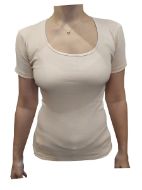 Εικόνα της Dreams μπεζ γυναικείο φανελάκι με κοντό μανίκι.