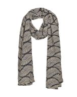 Εικόνα της Ble Φουλάρι Εμπριμέ Μαύρο/ Μπεζ Με Χρυσές Λεπτομέρειες 180Χ60.