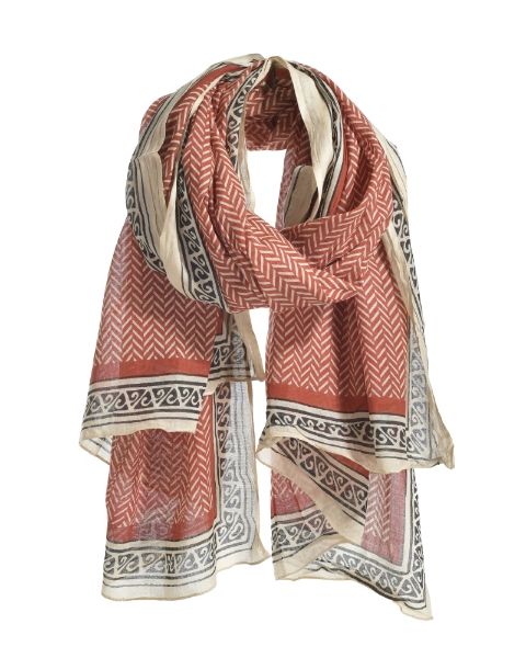 Εικόνα της Ble Resort Collection Φουλάρι/ παρεό κόκκινο/μαύρο 100Χ180εκ. 100% βαμβάκι.