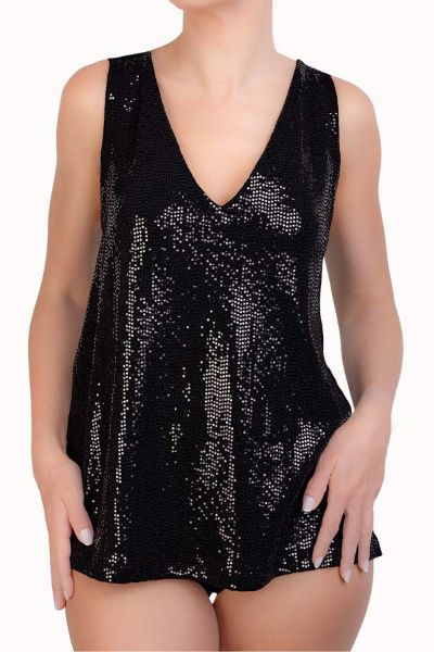 Εικόνα της Elite μαύρο τοπ με παγιέτα.