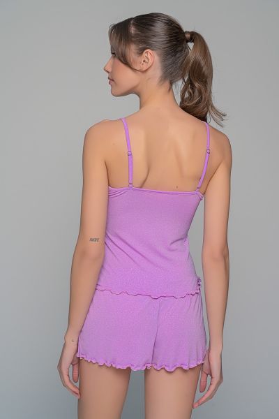 Εικόνα της Milena by Paris Γυναικείο Σετ με Σορτς Λιλά 004202-Λιλά