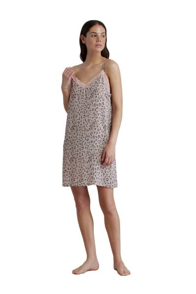 Εικόνα της Noidinotte Καλοκαιρινό Γυναικείο  Viscose Νυχτικό Απαλό Μπεζ LA3253