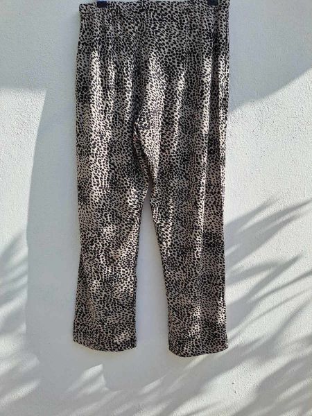 Εικόνα της Galaxy Ελαστικό Κάπρι Παντελόνι Πιτζάμας Μπεζ/Μαύρο.