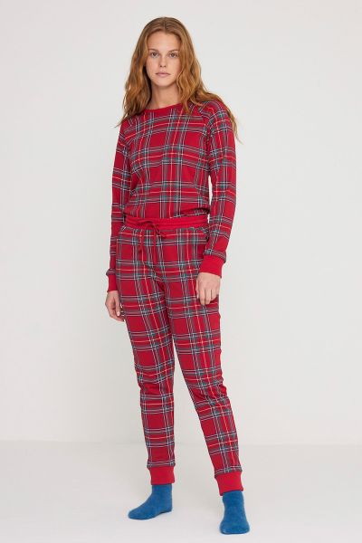Εικόνα της Noidinotte Χειμερινό Γυναικείο Σετ Πιτζάμας Κόκκινο FA8821