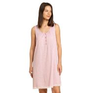 Εικόνα της Noidinotte Plus Size Βαμβακερό Εμπριμέ Ροζ Νυχτικό Με Ώμο.