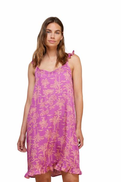 Εικόνα της Noidinotte viscose φούξια νυχτικό με ραντάκι.