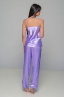 Εικόνα της Milena by Paris Καλοκαιρινό Γυναικείο Σετ Πιτζάμας Σατέν Λιλα 009185-Λιλά