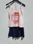 Εικόνα της Galaxy Βαμβακερή Γυναικεία Πιτζάμα Ροζ/Μπλε.