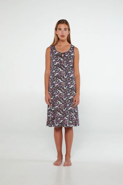 Εικόνα της Vamp Χειμερινό Βαμβακερό Γυναικείο Νυχτικό Μπλε 20093