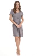 Εικόνα της Zen by Daisy γκρι elephant viscose νυχτικό με κοντό μανίκι και κουμπιά.