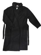 Εικόνα της Jeannette μαύρη φλις σταυρωτή γυναικεία ρόμπα.