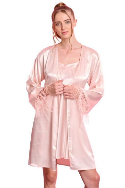 Εικόνα της Jeannette Lingerie Καλοκαιρινή Νυφική Γυναικεία Ρόμπα με Νυχτικό Σομον 7801