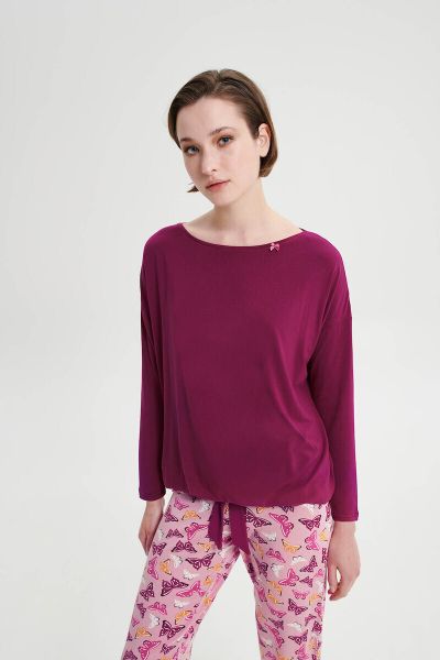 Εικόνα της Vamp Χειμερινό Γυναικείο Σετ Πιτζάμας Κόκκινο 19003