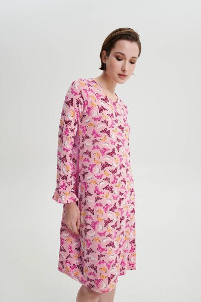 Εικόνα της Vamp Χειμερινό Γυναικείο Νυχτικό Ροζ 19002